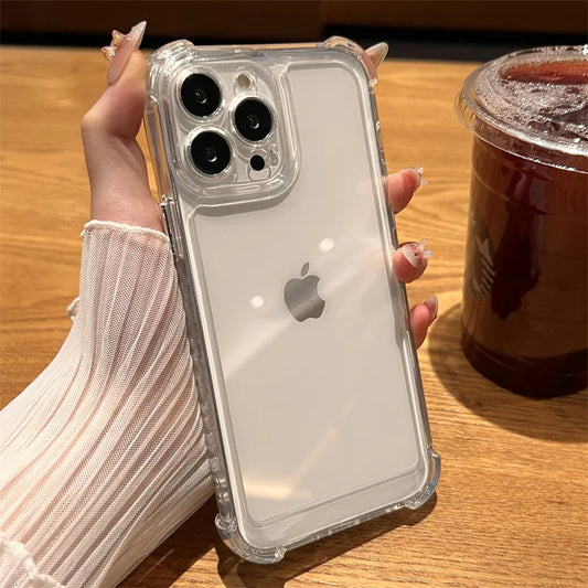 Acrylic Case for iPhone Mobile Phone Shell  Soft TPU Transparent Shockproof clear Cover