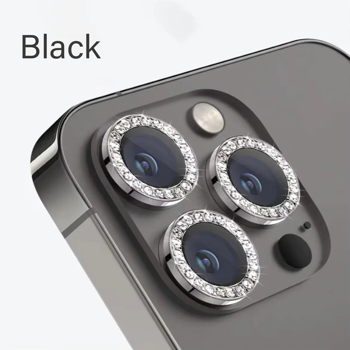 BLACK High Quality 9H 2.5D Tempered Glass Transparent Scratch Resistant Glitter Diamond