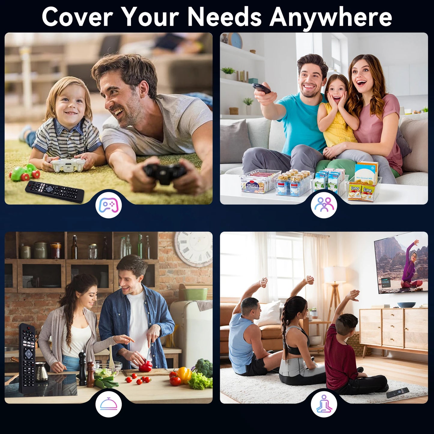 Universal Philips TV Remote Control - Compatible with All Philips Smart TVs, LED, LCD, HDTV, 3D, With 6 Shortcut Buttons