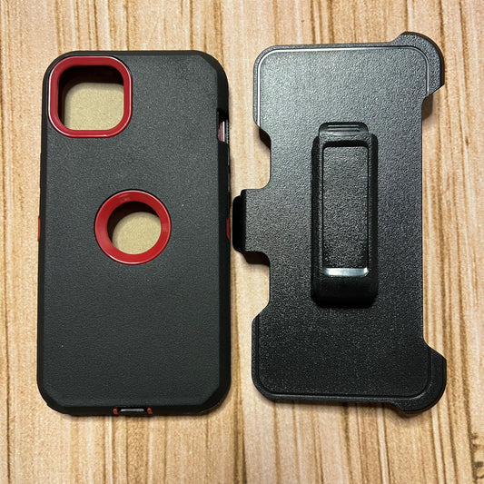 BLACK & RED IPHONE 14+ OTTER BOX CASE
