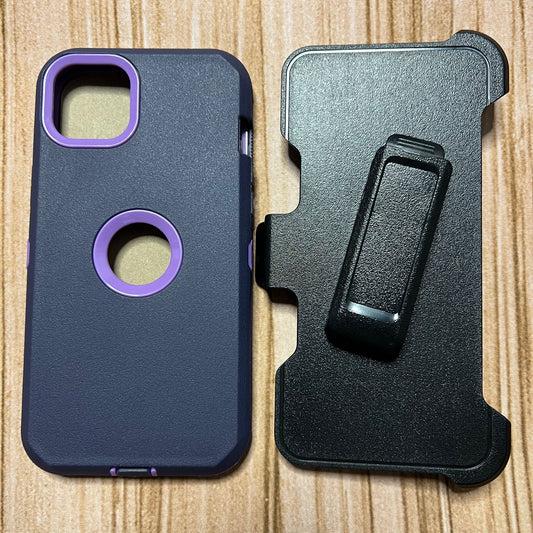 NAVY BLUE & PURPLE IPHONE 14+ OTTER BOX CASE
