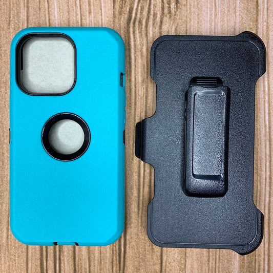 TEAL & BLACK IPHONE 16 OTTER BOX CASE