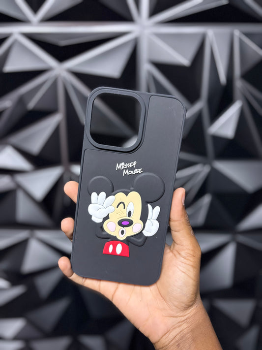3D Cartoon: Black Mickey Mouse Case