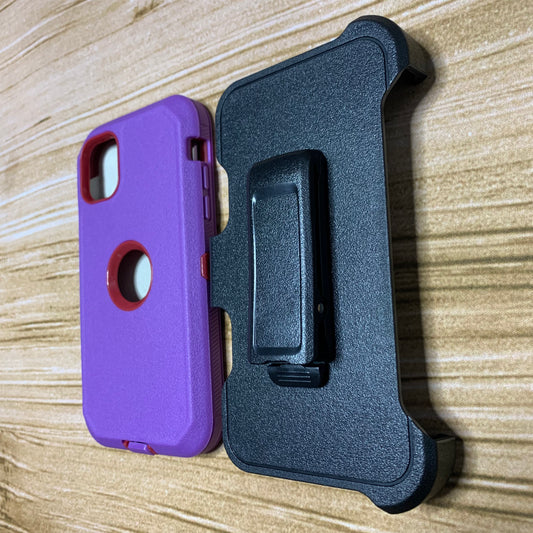 LIGHT PURPLE & RED IPHONE 12/12 PRO OTTER BOX CASE