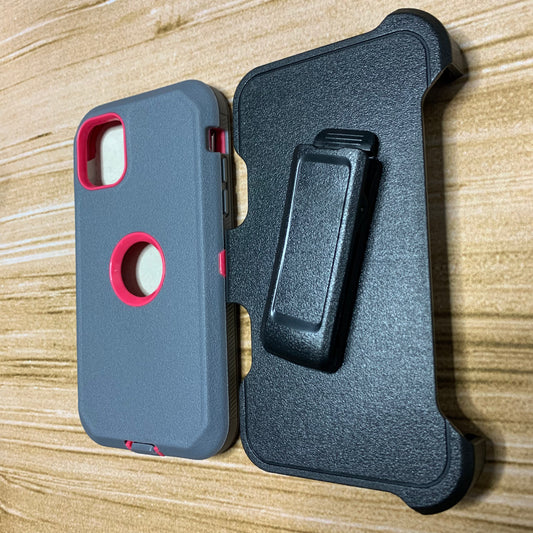 GRAY & PINK IPHONE 13/14 OTTER BOX CASE