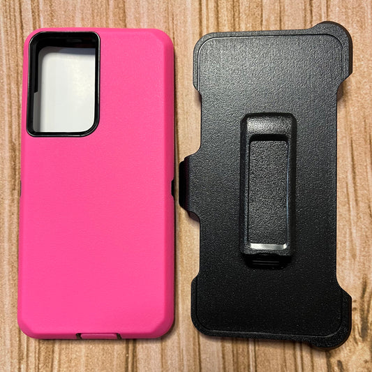 PINK & BLACK SAMSUNG A21S OTTER BOX CASE