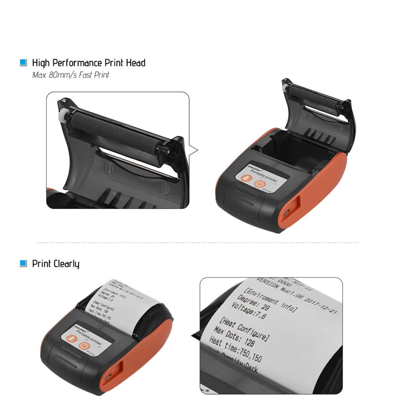 GOOJPRT 58MM Mini BT 4.0 USB Pocket POS Thermal Receipt Printer for Android/IOS