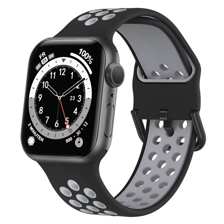 BLACK & GRAY Silicone Watchband Sport Fit Armband
