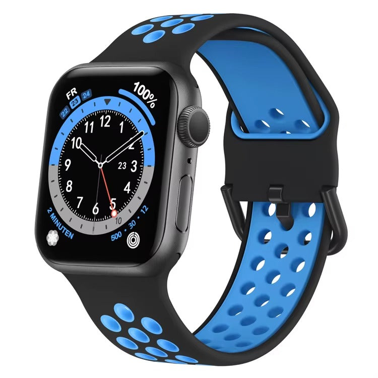 BLACK & BLUE Silicone Watchband Sport Fit Armband