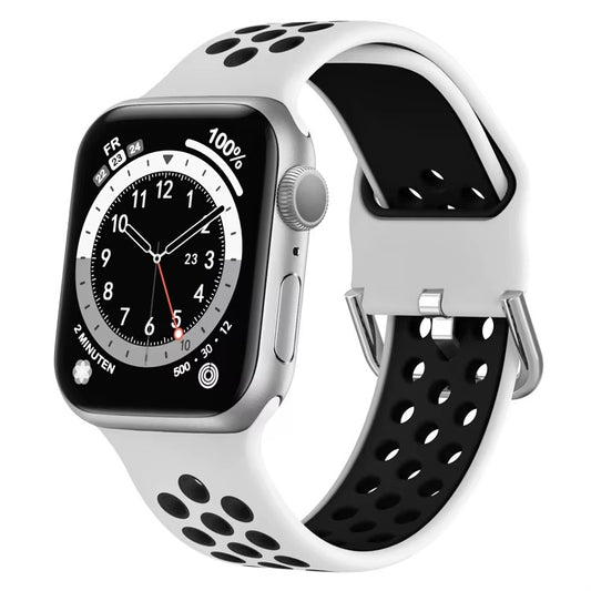 WHITE & BLACK Silicone Watchband Sport Fit Armband