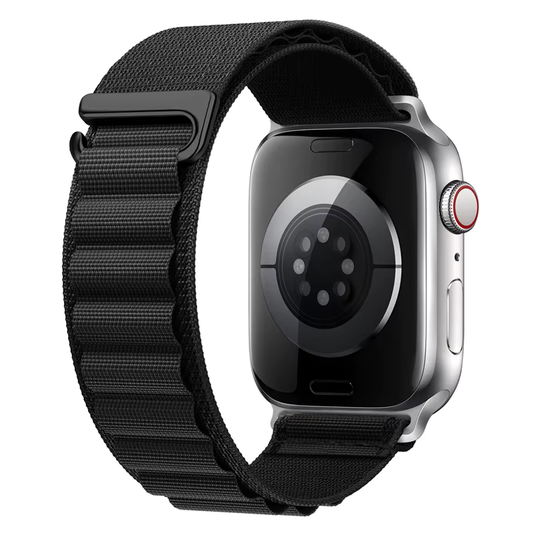BLACK Nylon Alpine Loop Watch Strap for Apple Watch Series