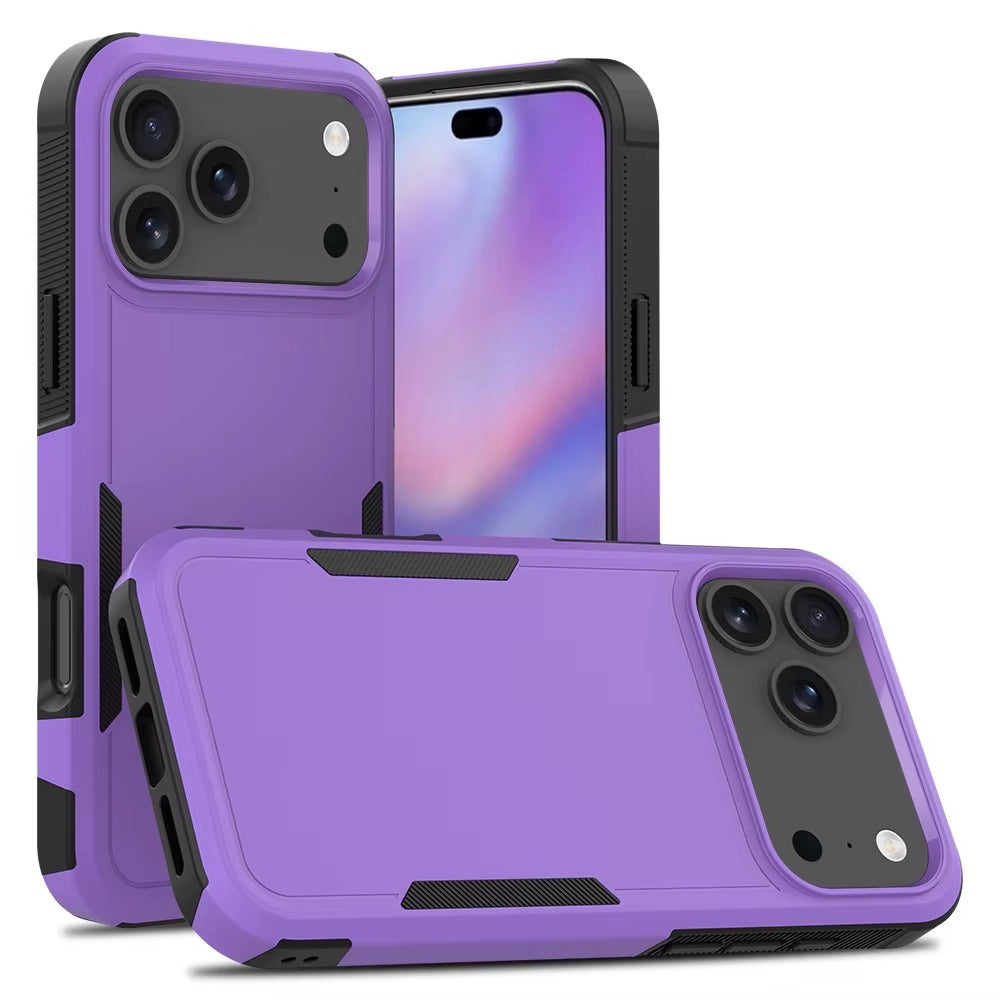 PURPLE & BLACK Shockproof TPU PC Phone Case